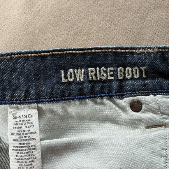 American Eagle Jeans Mens 34x30 Blue Low Rise Bootcut Baggy Faded Y2K Denim - Picture 5 of 8